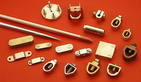 Copper Grounding Rods Bonded ground earthing grounding earth rods Brass Clamps Couplers and Accessories