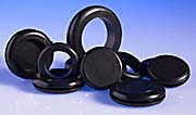 Rubber PVC grommets for conduit boxes  grommet manufacturer india plastic moulding parts components products exporter moulded grommets for conduit GI boxes  fittings open blind box knockout grommets grommet